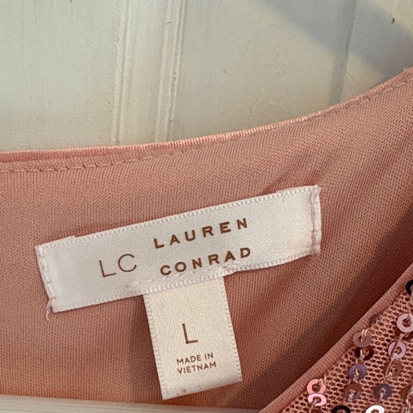 Lauren conrad large Pink Sequin Blouse like new - Picture 2 of 6